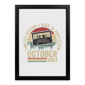 Classic Car October 1983 Birthday Gift October - Framed poster (27 × 37 cm) - black - Front