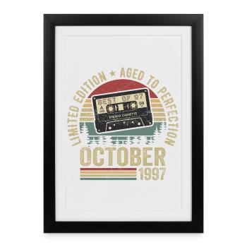 Voiture classique Octobre 1997 Cadeau d’anniversaire Octobre - Affiche encadrée (27 × 37 cm) - noir - Devant