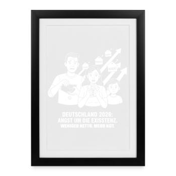 Fear for existence in 2026 - Framed poster (27 × 37 cm) - black - Front
