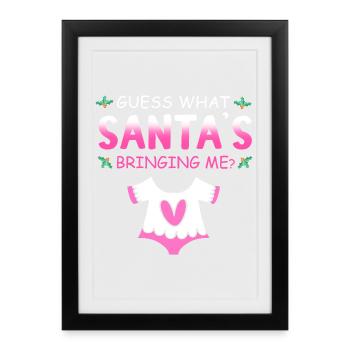 Baby shower Christmas expectant parents - Framed poster (27 × 37 cm) - black - Front
