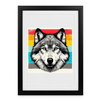 Loup - Affiche encadrée (27 × 37 cm) - noir - Devant