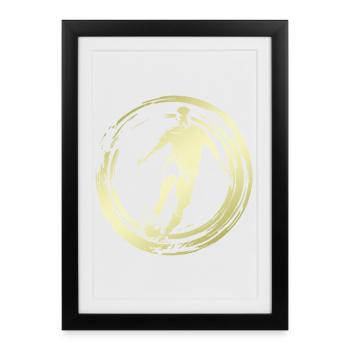 Silhouette de joueur de football - Affiche encadrée (27 × 37 cm) - noir - Devant