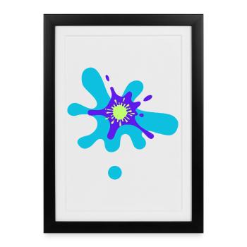 Abstract Color Strike Pattern - Framed poster (27 × 37 cm) - black - Front