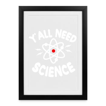Science for All Atom Tee - Framed poster (27 × 37 cm) - black - Front