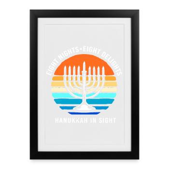 Chanukkah Hanukkah Hanukah - Framed poster (27 × 37 cm) - black - Front