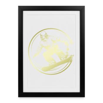 Snowboarder Silhouette - Framed poster (27 × 37 cm) - black - Front