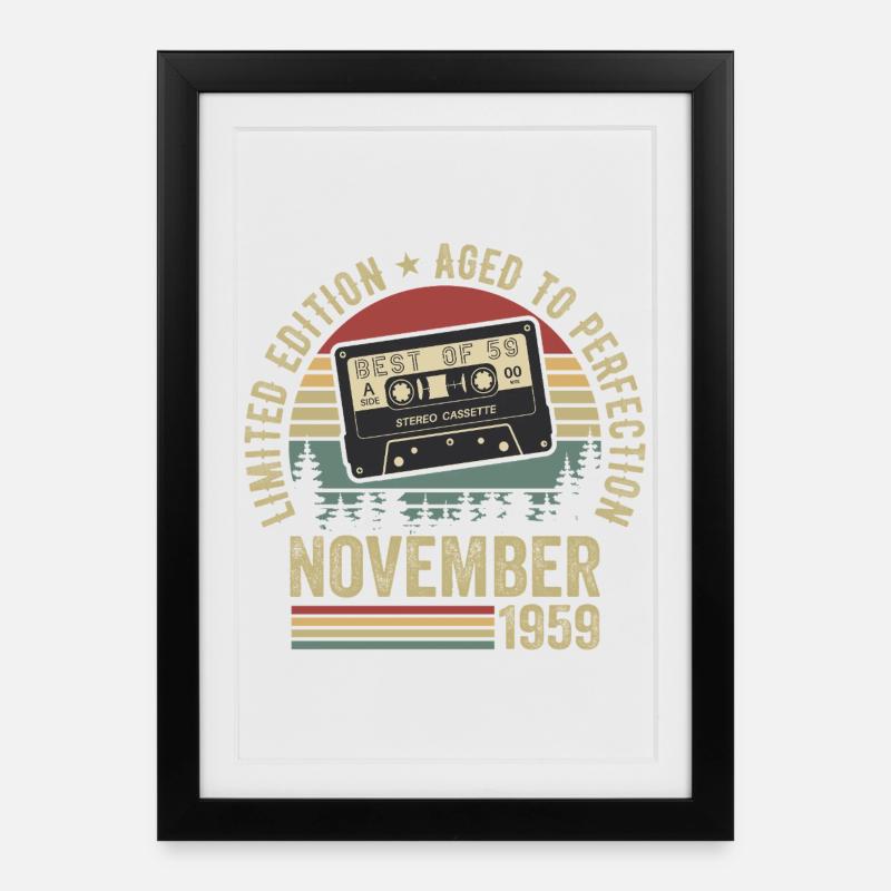 Novembre 1959 - Affiche encadrée (27 × 37 cm) - noir