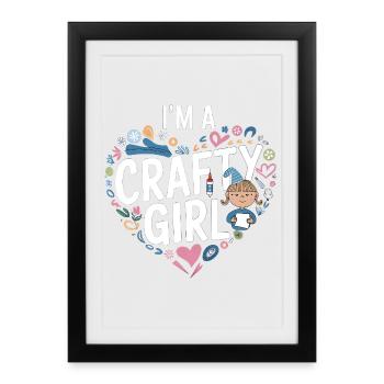 Crafty Girl Heart Workshop - Gerahmtes Poster (27 × 37 cm) - Schwarz - Vorne