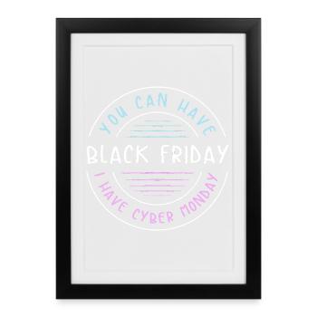 Cyber Monday shopping spree - Framed poster (27 × 37 cm) - black - Front