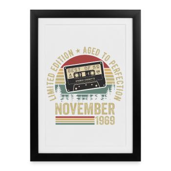 Novembre 1969 - Affiche encadrée (27 × 37 cm) - noir - Devant