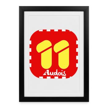 Logo Audois 11 - Affiche encadrée (27 × 37 cm) - noir - Devant