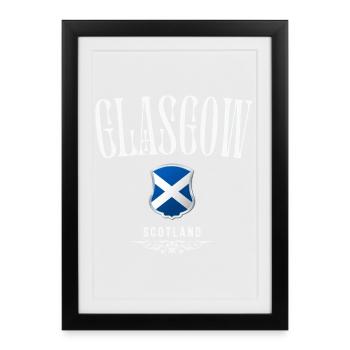 Glasgow, Écosse, souvenir de Glasgow - Affiche encadrée (27 × 37 cm) - noir - Devant