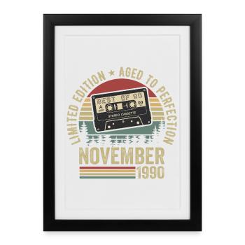 Novembre 1990 - Affiche encadrée (27 × 37 cm) - noir - Devant