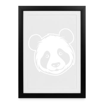 Panda Head - Framed poster (27 × 37 cm) - black - Front