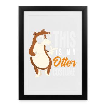 Costume de loutre drôle loutre de mer dessin animé - Affiche encadrée (27 × 37 cm) - noir - Devant