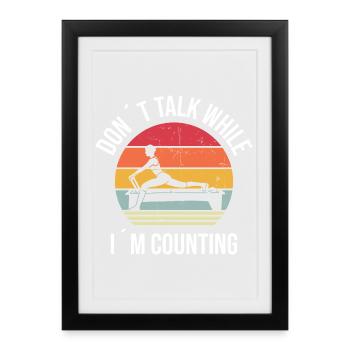 Pilates, Yoga, Fitness, Sports Dictons - Affiche encadrée (27 × 37 cm) - noir - Devant