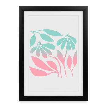 Marguerite in gradient green - Framed poster (27 × 37 cm) - black - Front