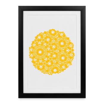 Moon Pattern - Framed poster (27 × 37 cm) - black - Front