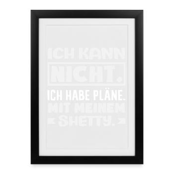 Shetty Horses Cheval Fille Équitation Poney Fans Cavalier - Affiche encadrée (27 × 37 cm) - noir - Devant