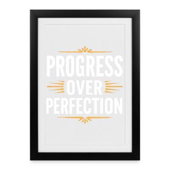 Le progrès plutôt que la perfection Retour à l’école Leh - Affiche encadrée (27 × 37 cm) - noir - Devant