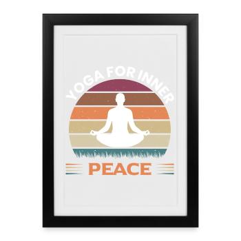 Yoga pour la paix intérieure hommes - Affiche encadrée (27 × 37 cm) - noir - Devant
