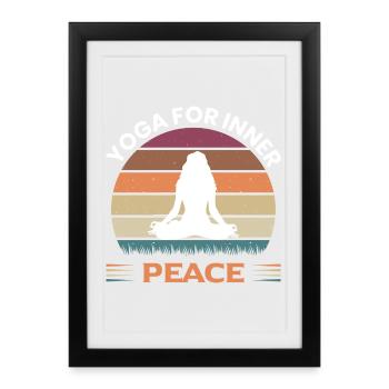 Yoga pour la paix intérieure hommes - Affiche encadrée (27 × 37 cm) - noir - Devant