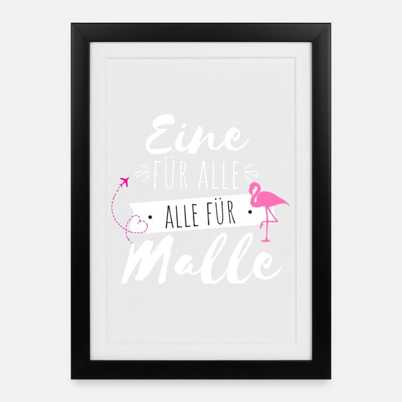 One For All Flamingo Print - Framed poster (27 × 37 cm) - black