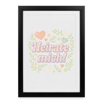 Marry Me / Statement Design - Framed poster (27 × 37 cm) - black - Front