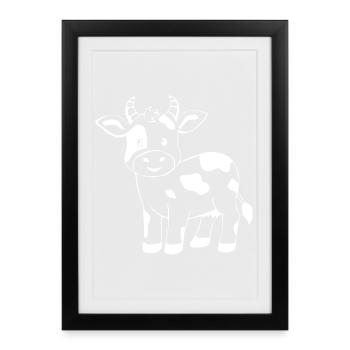 funny cow t-shirt gift farmer - Framed poster (27 × 37 cm) - black - Front