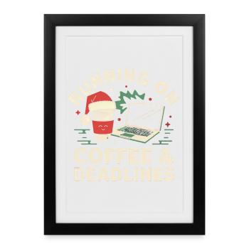 Bureau Noël - Affiche encadrée (27 × 37 cm) - noir - Devant