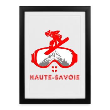 Design haute savoie  - Affiche encadrée (27 × 37 cm) - noir - Devant