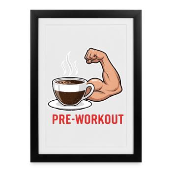 Coffee Power Pré-Entraînement - Affiche encadrée (27 × 37 cm) - noir - Devant