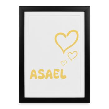Gift for Asael - Framed poster (27 × 37 cm) - black - Front
