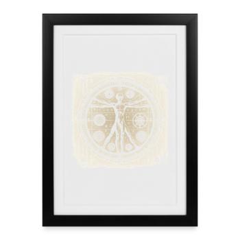 OVNI Ancient Alien Geometry Human Design Chemise - Affiche encadrée (27 × 37 cm) - noir - Devant
