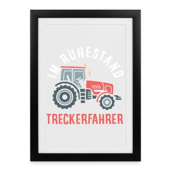 Tractor Driver Retirement Profession Pension Funny - Framed poster (27 × 37 cm) - black - Front