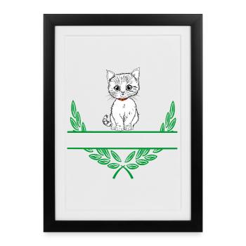 Laurel Wreath with Namespace - Framed poster (27 × 37 cm) - black - Front