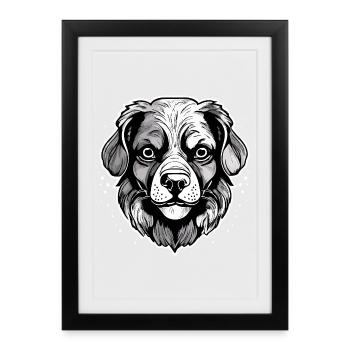 dog - Framed poster (27 × 37 cm) - black - Front