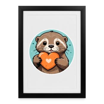 Favorite Pebble Otter - Framed poster (27 × 37 cm) - black - Front