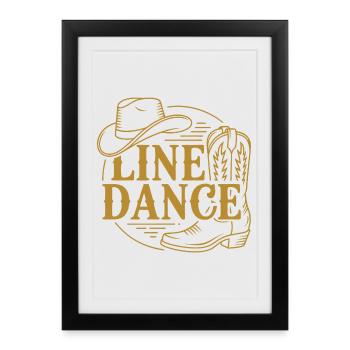 Line Dance Logo - Framed poster (27 × 37 cm) - black - Front