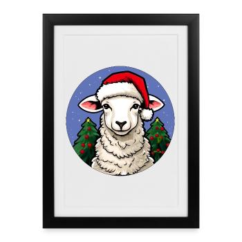 Sheep Christmas - Framed poster (27 × 37 cm) - black - Front
