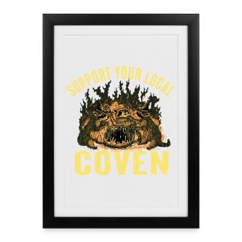 Idée de cadeau de sorcière, Coven de sorcières Sorcière Sœur Sorcière - Affiche encadrée (27 × 37 cm) - noir - Devant