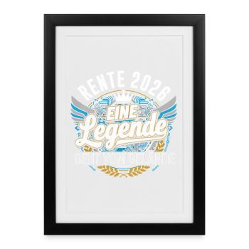 Pension 2026 Pensioner Pensioner Legend Retirement - Framed poster (27 × 37 cm) - black - Front