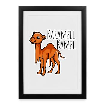 Camel from caramel - delicious and funny joke - Framed poster (27 × 37 cm) - black - Front