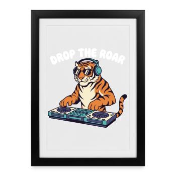 DJ Tiger : Drop the Roar - Affiche encadrée (27 × 37 cm) - noir - Devant