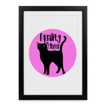 Equality Meow Cat - Framed poster (27 × 37 cm) - black - Front