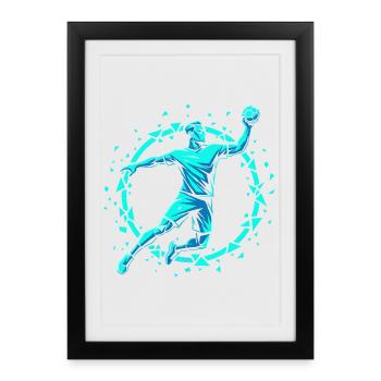 Cadeau d’entraînement à la chaleur passion du handball - Affiche encadrée (27 × 37 cm) - noir - Devant