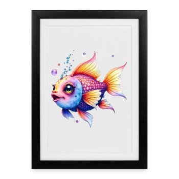 Vibrant Rainbow Aquarius - Framed poster (27 × 37 cm) - black - Front