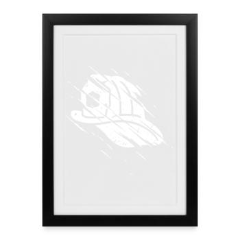 Firefighter Helmet Scratch Action Vector - Framed poster (27 × 37 cm) - black - Front