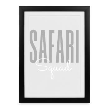 Safari Squad – Explorateur de voyage d’aventure pour la faune sauvage - Affiche encadrée (27 × 37 cm) - noir - Devant