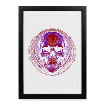 Mandala du Crâne Pourpre - Affiche encadrée (27 × 37 cm) - noir - Devant